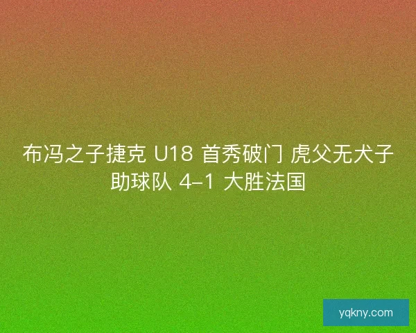 布冯之子捷克 U18 首秀破门 虎父无犬子助球队 4-1 大胜法国 布冯之子捷克 U18 首秀破门 虎父无犬子助球队 4-1 大胜法国