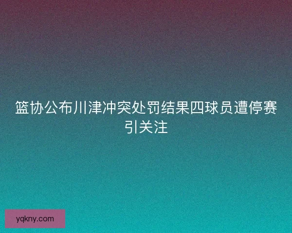篮协公布川津冲突处罚结果四球员遭停赛引关注