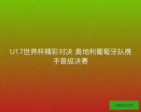 U17世界杯精彩对决 奥地利葡萄牙队携手晋级决赛 U17世界杯精彩对决 奥地利葡萄牙队携手晋级决赛